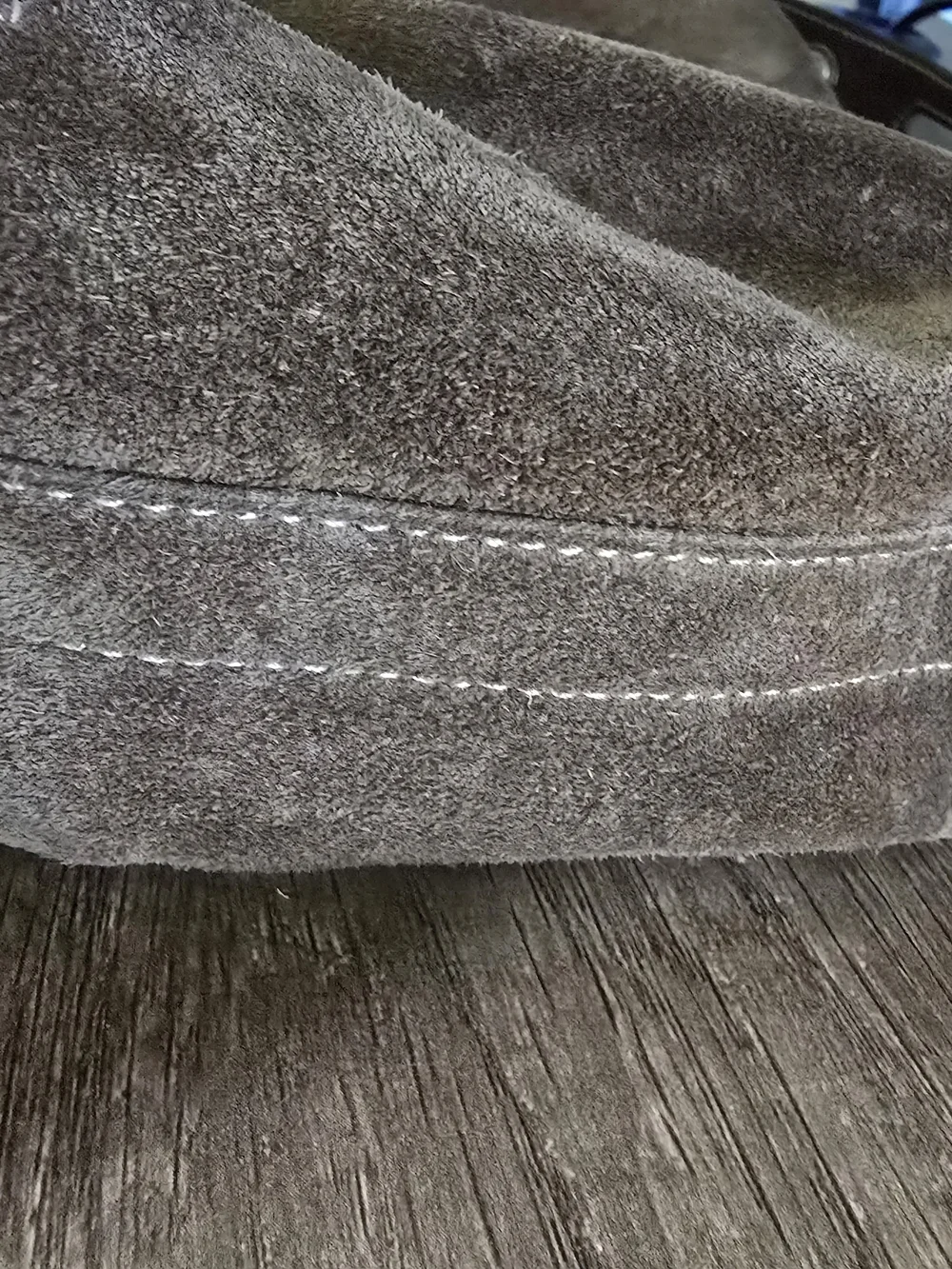 2005 Coach East West Tassel Taupe Suede Hobo Bag